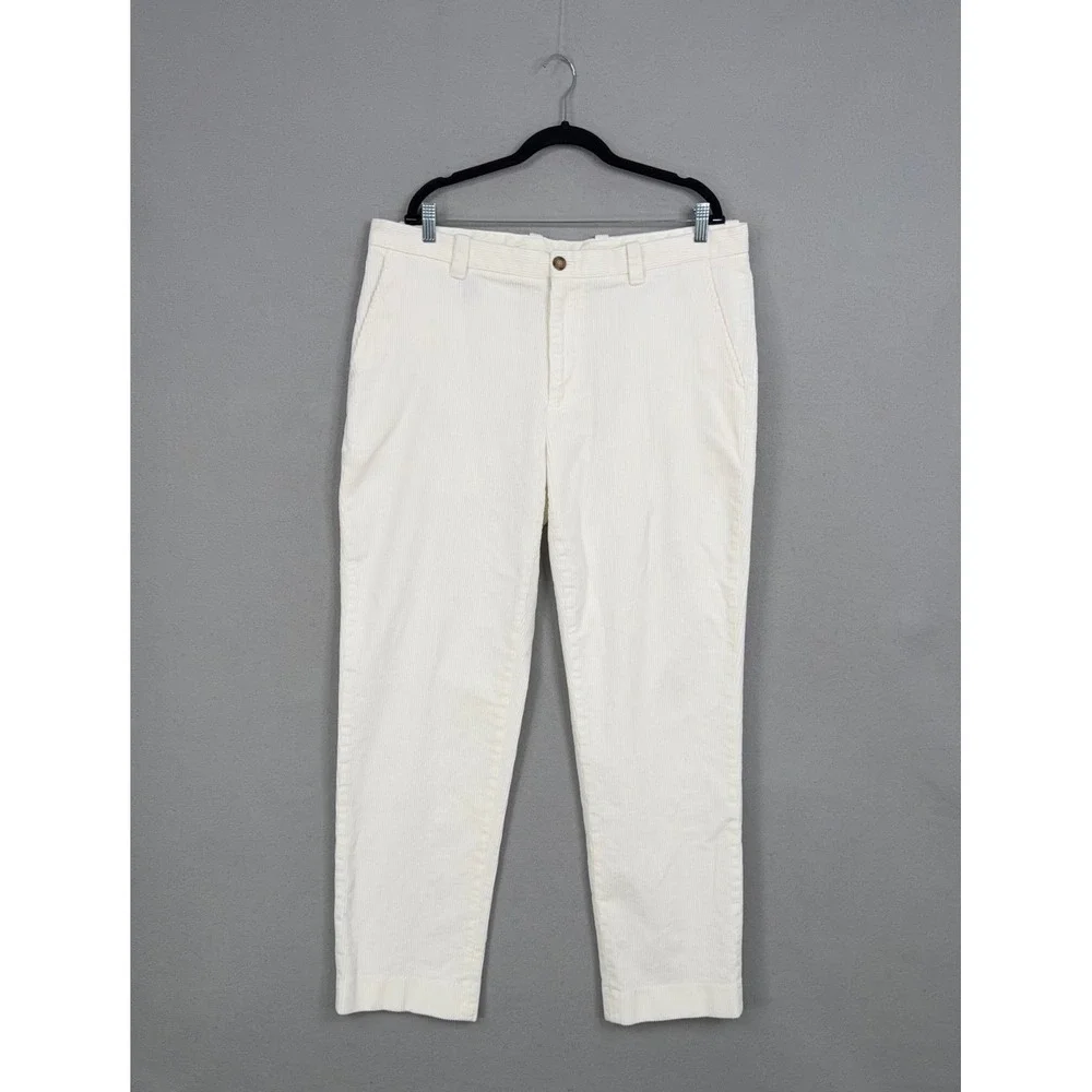 Brooks Brothers Pants Mens W38 L32 White Corduroy Clark Fit Preppy Classic